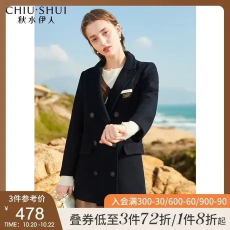 秋水伊人黑色小西装秋装2021年新款女装时尚英伦风小个子修身外套图片