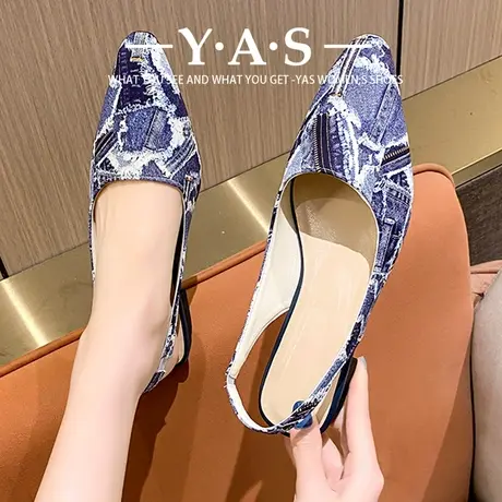 法式高级感包头凉鞋女鞋子2024新款春夏季气质名媛黑色高跟鞋单鞋商品大图