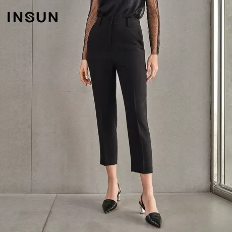INSUN恩裳春季九分裤OL直筒修身西裤商品大图