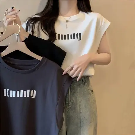 欧货潮牌飞飞袖T恤女早春夏装韩版百搭宽松内搭打底小衫短袖上衣商品大图