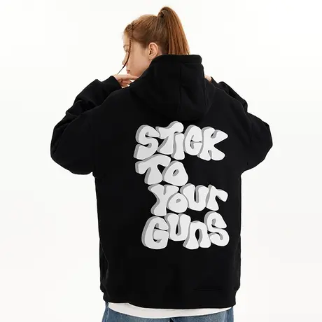 Nuthink美式街头字母连帽卫衣男潮高街潮流宽松情侣帽衫外套冬季商品大图