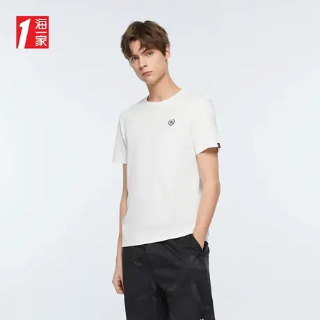 海一家日常休闲短T新款舒适透气简约绣花基础款短袖T恤男商品大图