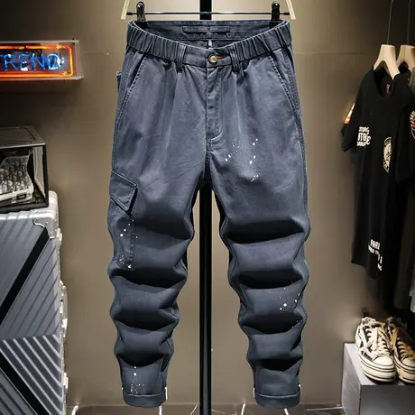 潮牌工装裤男宽松百搭休闲长裤子男阔腿男士运动裤松紧腰韩版潮流商品大图