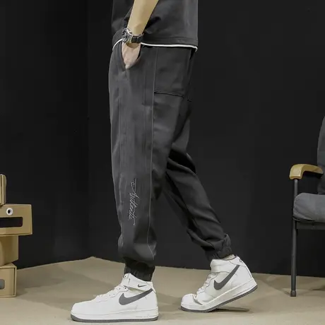 秋季休闲运动裤男2023新款男士裤子宽松大码加肥加大哈伦男裤春秋商品大图