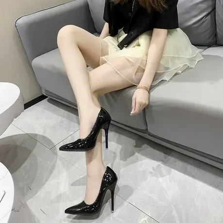 永希情趣高跟鞋床上女春秋2023年新款大码尖头细跟法式一脚蹬单鞋商品大图