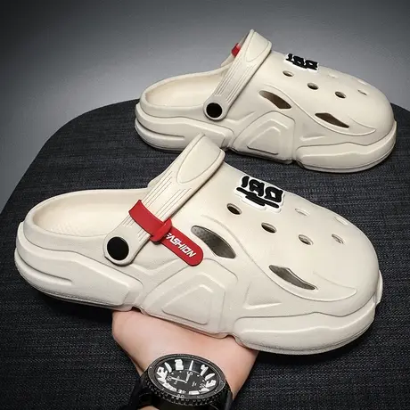 水鞋胶鞋男防水鞋子男款踩屎感厨房防滑鞋情侣两穿包头凉鞋沙滩鞋商品大图