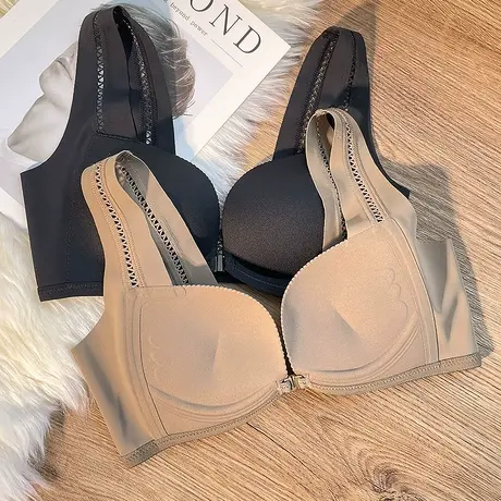 前扣内衣女小胸聚拢显大收副乳防下垂无痕文胸加厚背心式胸罩夏季图片