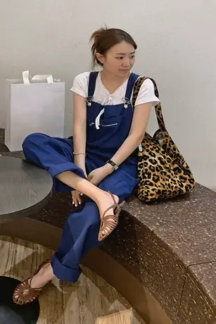 纯诗曼牛仔背带裤女夏季新款宽松大码时尚洋气减龄显瘦阔腿连体裤商品大图