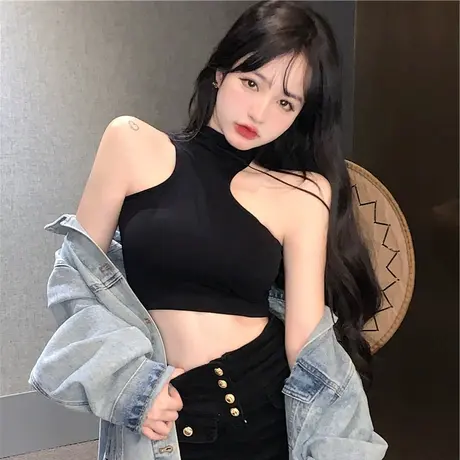 夏季美背设计感小众小背心女外穿吊带打底衫早春内搭无袖辣妹上衣图片