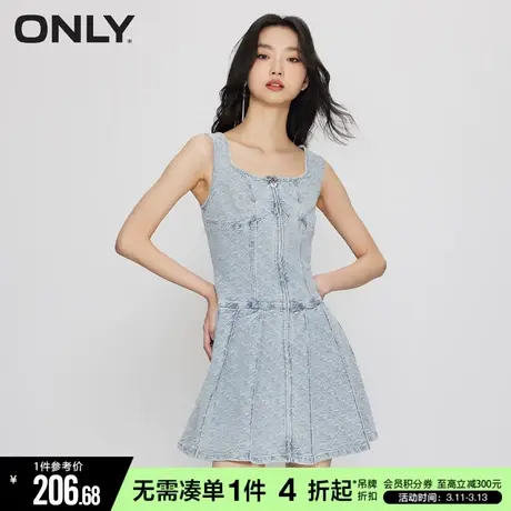 ONLY冬季气质收腰吊带裙短款休闲牛仔连衣裙女|123142032图片