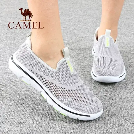 Camel/骆驼夏季款套脚网面眼孔透气一脚蹬舒适轻便男式休闲凉鞋子商品大图