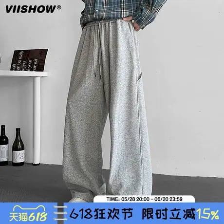 VIISHOW日系复古简约纯色短袖POLO衫男潮牌宽松情侣休闲百搭上衣商品大图