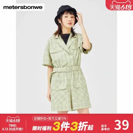 美特斯邦威合体女士工装连体裤夏季潮酷时尚显瘦收腰修身连体短裤商品大图