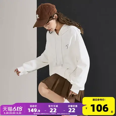 唐狮2025春季新款卫衣女针织后背印花休闲宽松ins时尚女长袖卫衣商品大图