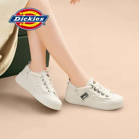 Dickies帆布鞋女2025春季厚底增高小白鞋子女透气低帮休闲鞋百搭图片
