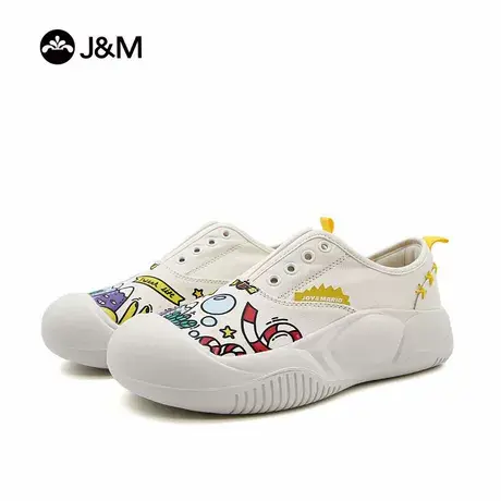 J&M/快乐玛丽夏季新款乐福鞋女一脚蹬涂鸦潮流舒适百搭秋休闲女鞋图片