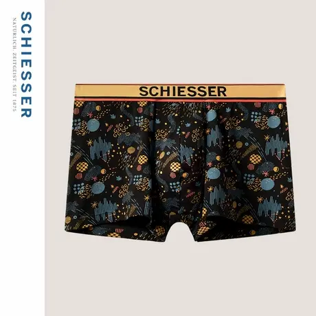 SCHIESSER舒雅Fresh系列男士棉质柔软亲肤透气印花中腰平角内裤商品大图