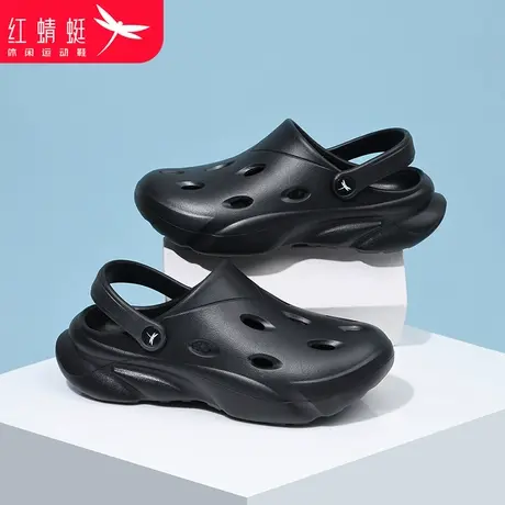 红蜻蜓涉水开车男士凉鞋洞洞鞋男款防臭防滑2025新款钓鱼鞋外穿黑商品大图