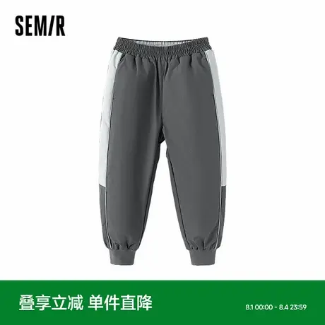 森马儿童长裤2024新款三防棉裤厚款宽松束脚裤冬季裤子男童拼色潮商品大图
