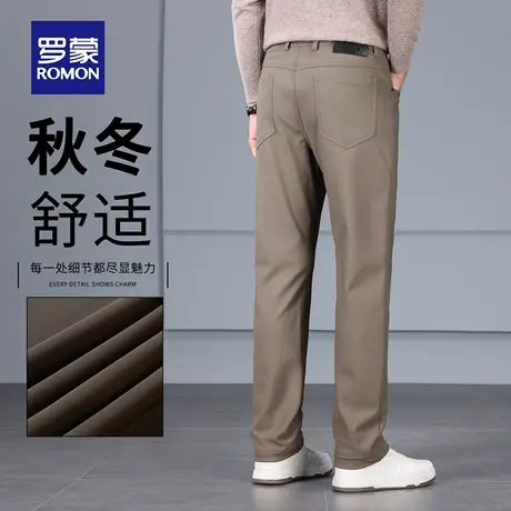 罗蒙高端品牌秋季男士休闲裤2025新款直筒宽松免烫高弹西裤子N1Z商品大图