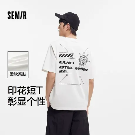 森马短袖T恤男宽松潮流印花上衣学生青少年质感刺绣夏装个性小XY商品大图