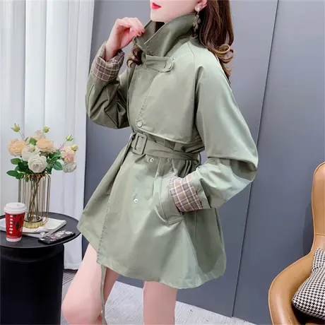 风衣外套女小个子2023新款春秋宽松中长款洋气时尚设计感高端上衣商品大图