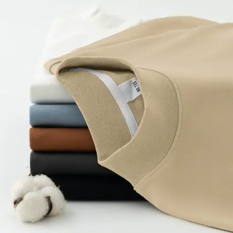 380g重磅半高领长袖t恤男秋冬季内搭打底衫纯色秋衣小衫中领体恤图片