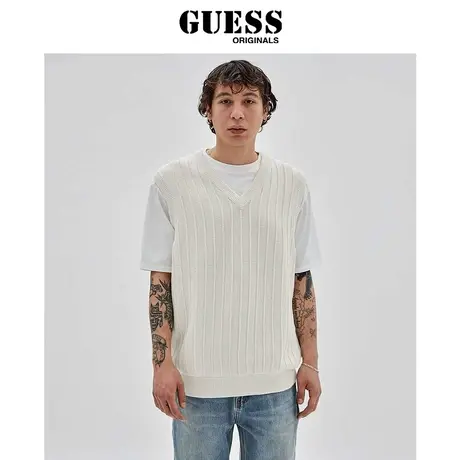 【38上新季】GUESS Originals  新款男针织背心V领坎肩马甲商品大图