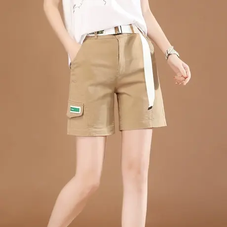 韩潮袭人高腰显瘦白色直筒五分裤女2024年夏季新款百搭休闲短裤子商品大图