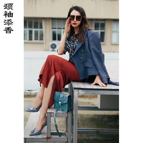颈袖添香2023秋季新款时尚OL气质女正装西装外套工作服职业装图片