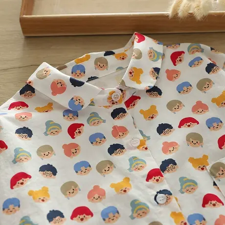 春秋新款日系文艺小清新印花纯棉长袖衬衫女学生宽百搭松打底上衣商品大图