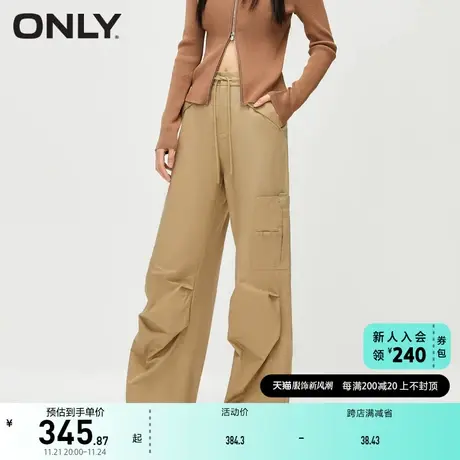 ONLY奥莱秋季新款休闲百搭直筒纯色工装裤休闲裤女商品大图
