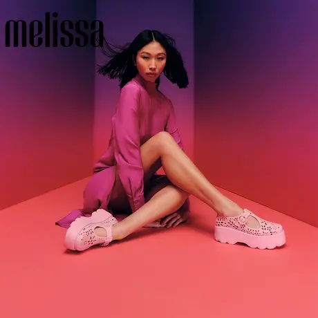 Melissa梅丽莎夏季新款女士厚底休闲花朵镂空果冻凉鞋33995图片