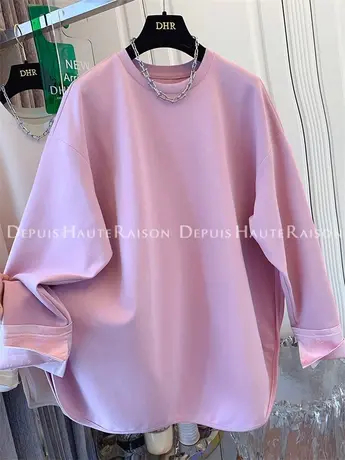 超好看高级感新中式国风缎面厚长袖T恤打底衫上衣内搭女宽松春季商品大图