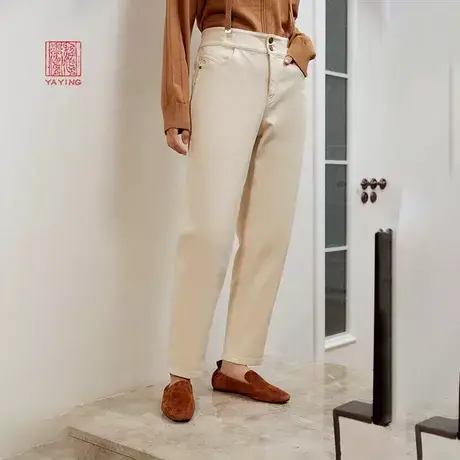 EP雅莹高端系列 火山岩牛仔宽松棉质直筒裤 2023秋冬新款J607A图片