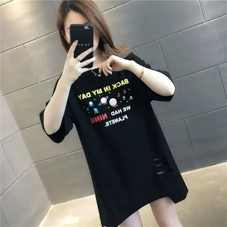 2023年新款夏装短袖t恤女ins潮宽松韩版百搭原宿风bf上衣女装商品大图