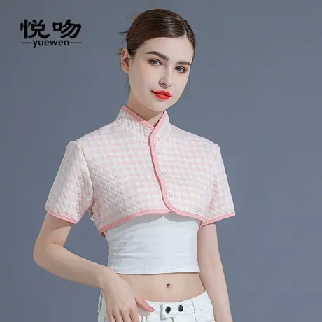 纯棉肩周护肩膀颈椎的坎肩保暖睡觉防寒女士月子护肩短外套小披肩商品大图