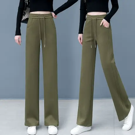 休闲裤子女春秋2023新款宽松直筒拖地裤子垂感梨形身材显瘦阔腿裤图片