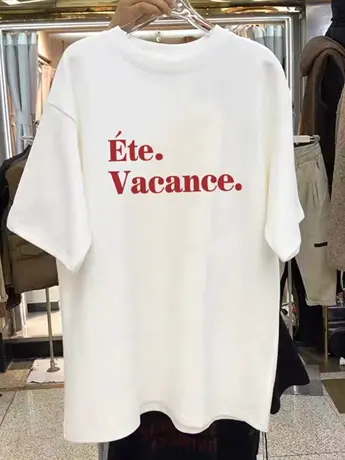 仿棉重磅欧美式街头慵懒风设计感短袖T恤女夏季新款宽松小众上衣图片