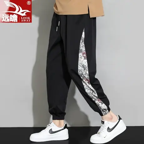 休闲裤男2023秋季新款潮牌宽松束脚九分运动裤子男士卫裤春秋款商品大图