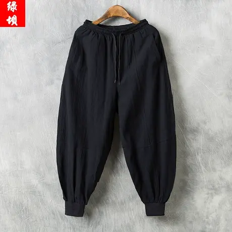 春秋男休闲裤阔腿萝卜哈伦裤加肥大码宽松冬灯笼裤子加绒加厚保暖商品大图