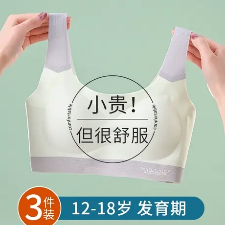 青春发育期女童内衣初中高中学生14少女文胸16岁运动12防震背心18商品大图