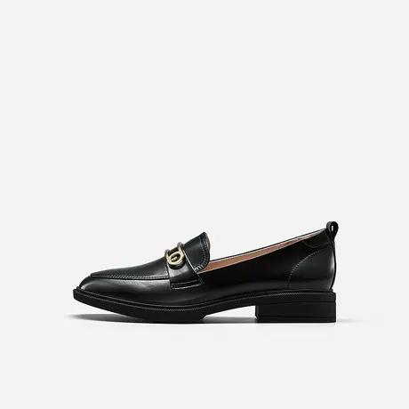 Nine West/玖熙乐福鞋2023年秋冬新款通勤复古方跟低跟一脚蹬女鞋图片