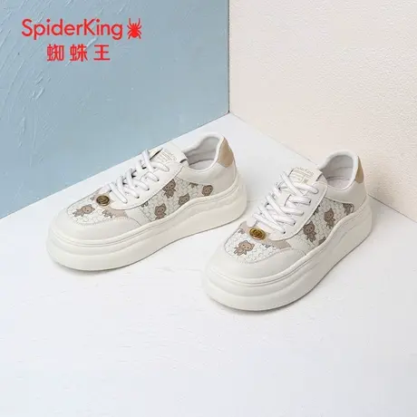 SPIDER KING/蜘蛛王女板鞋真皮2023秋商场新款休闲鞋卡通波浪底潮图片
