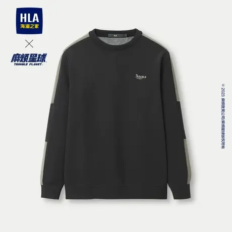 【加绒加厚】HLA/海澜之家麻烦星球联名针织衫2023秋冬新款毛衣男商品大图