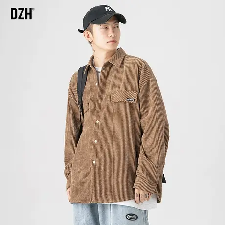 男士休闲痞帅衬衫男长袖高级感宽松衬衣外套春秋款2023新款格子衫商品大图