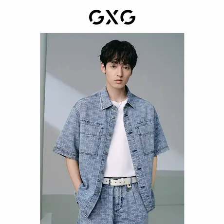 【2件5折】GXG男装短袖polo休闲短袖衬衫男士上衣图片