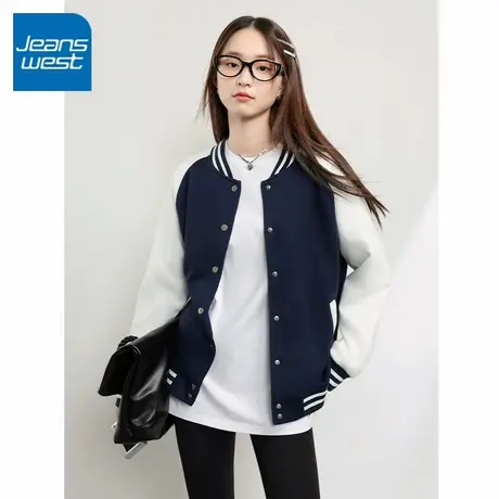 KV真维斯美式棒球服外套女2025新款春秋休闲百搭外套宽松开衫上衣图片