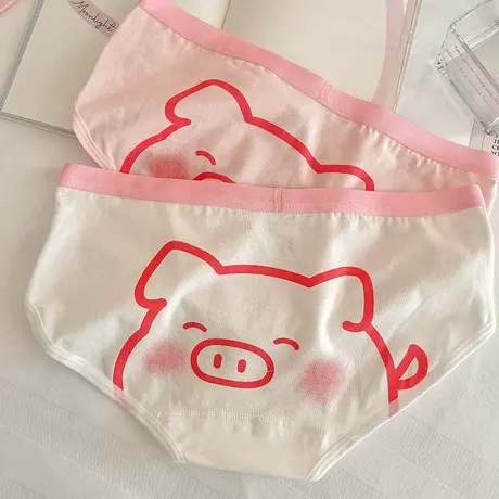 猪猪内裤~女士内裤纯棉抗菌夏季少女性感甜美纯欲可爱三角裤粉色图片