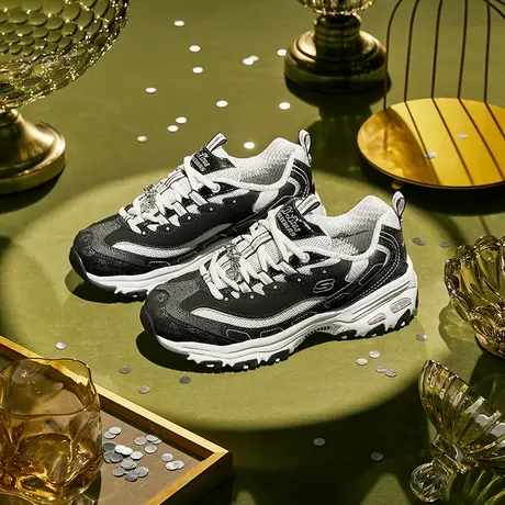 Skechers斯凯奇十周年熊猫鞋女春夏季厚底钻石纪念款老爹鞋12241图片